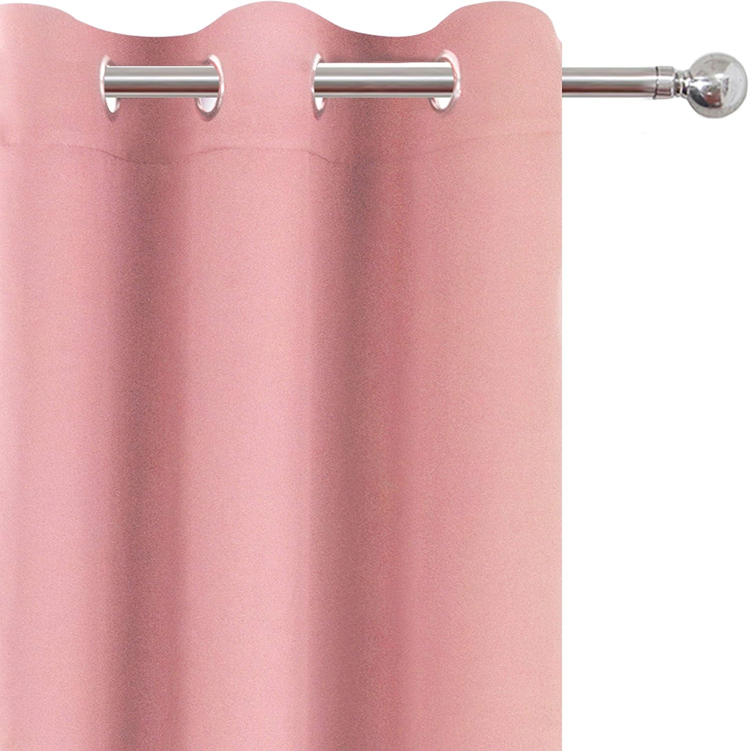 Baby Pink Blackout Curtains/42 X 63 Inch/Set of Two Panels Grommet Bedroom Curtains